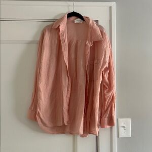 Women's Peach Button Down Shirt